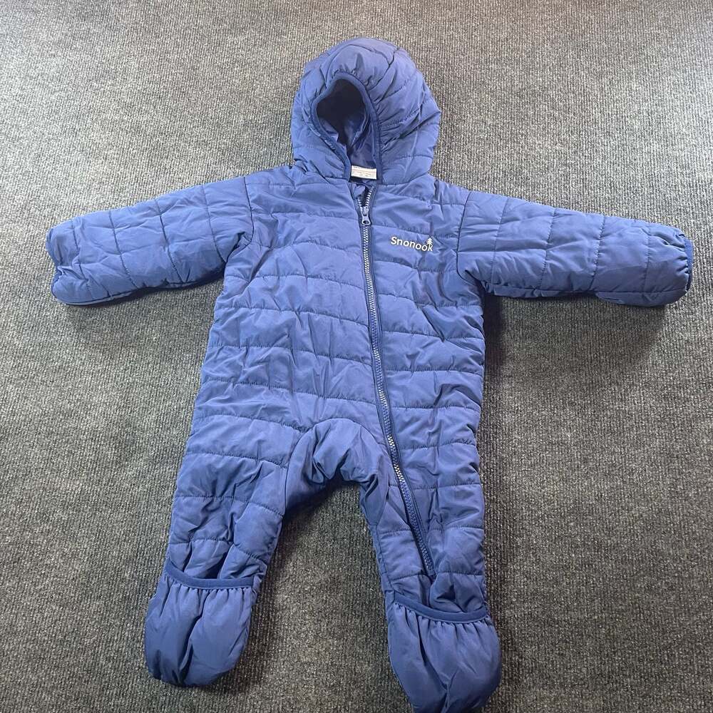 Snonook Blue Quilted Hooded Baby Snowsuit Pram 12-18 Months